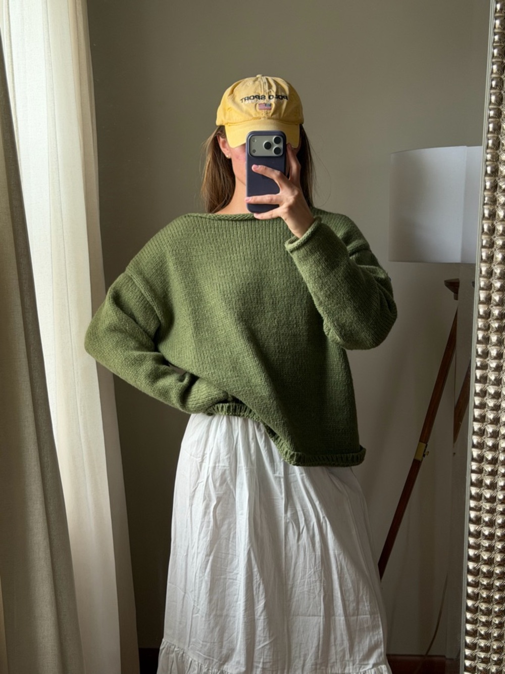 Vintage Olive Green Cozy Knit Women’s Sweater